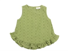 Lil Atelier sage shorts broderie anglaise